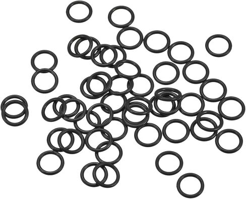 uxcell Fluorine Rubber O Rings, 4.5mm OD, 1.5mm Inner Diameter, 1.5mm Width, Seal Gasket Black 50Pcs in Saudi Arabia