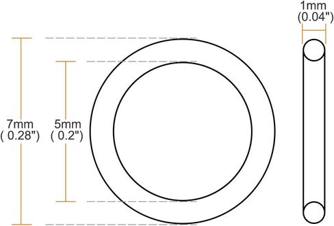 uxcell Fluorine Rubber O Rings, 4.5mm OD, 1.5mm Inner Diameter, 1.5mm Width, Seal Gasket Black 50Pcs in Saudi Arabia