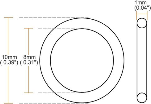 uxcell Fluorine Rubber O Rings, 4.5mm OD, 1.5mm Inner Diameter, 1.5mm Width, Seal Gasket Black 50Pcs in Saudi Arabia