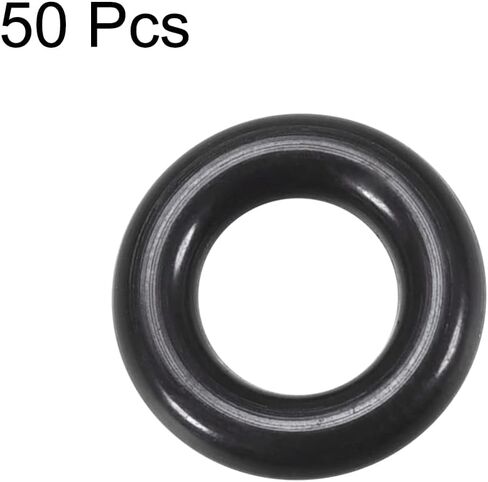 uxcell Fluorine Rubber O Rings, 4.5mm OD, 1.5mm Inner Diameter, 1.5mm Width, Seal Gasket Black 50Pcs in Saudi Arabia