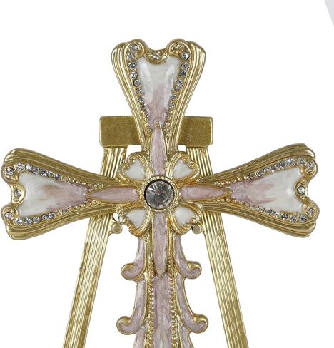 NIKKY HOME واقفًا على شكل صليب يسوع - مصنوع يدويًا من المعدن الذهبي العتيق الفن الروحي الكاثوليكي للكنيسة مذبح عيد الفصح - هدية لحدث المعمودية الدينية in Kuwait