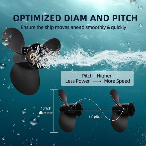 OEM ترقية 10.1x13 الألومنيوم مروحية القارب تناسب BRP جونسون Evinrude OMC Stern Drive 15-35 HP 14 Spline Tooth RH in Kuwait