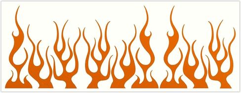 LiteMark Reflective Orange Assorted 4 Inch Flames Sticker Decals for Helmets, Bicycles, Strollers, Wheelchairs and More - Pack of 9 in Saudi Arabia