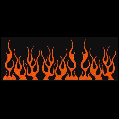 LiteMark Reflective Orange Assorted 4 Inch Flames Sticker Decals for Helmets, Bicycles, Strollers, Wheelchairs and More - Pack of 9 in Saudi Arabia