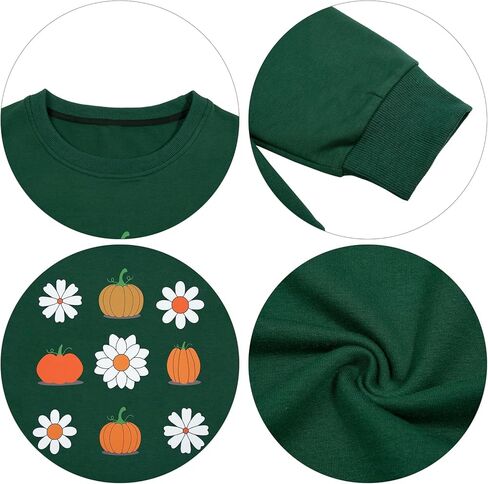 MOUSYA المرأة الخريف اليقطين بلوزات اليقطين عاشق البلوز الخريف الأزهار طويلة الأكمام المحملة الشكر الخريف خفيفة الوزن in Kuwait