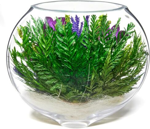 Premium Fresh Cut Preserved Orchid Bouquet in a Sealed Glass Vase | Long Lasting Bouquet Orchids Stays Fresh for 5+ Years | No Water Needed | Allergy Free | Unique Orchid Gifts for Women in Saudi Arabia