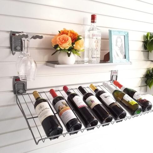 baoz 2pcs المرآب جدار الجرف عدة slatwall رفوف تخزين الرف الثقيلة معدن الكربون الصلب العائمة الجرف شنت رفوف التهوية للمرآب slatwall رف المرآب جدار رفوف (12x24in) in Kuwait