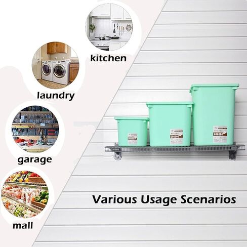 baoz 2pcs المرآب جدار الجرف عدة slatwall رفوف تخزين الرف الثقيلة معدن الكربون الصلب العائمة الجرف شنت رفوف التهوية للمرآب slatwall رف المرآب جدار رفوف (12x24in) in Kuwait