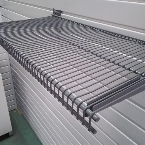 baoz 2pcs المرآب جدار الجرف عدة slatwall رفوف تخزين الرف الثقيلة معدن الكربون الصلب العائمة الجرف شنت رفوف التهوية للمرآب slatwall رف المرآب جدار رفوف (12x24in) in Kuwait