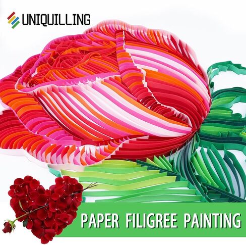 Uniquilling Quilling Kits مجموعة اللف الورقية للبالغين المبتدئين، 16 * 20in الطائر الطنان مع أدوات اللف الورقية واستخدام الدليل، مجموعات DIY للبالغين مجموعات الرسم ورقة تخريمية ديكور جدار الفن in Kuwait