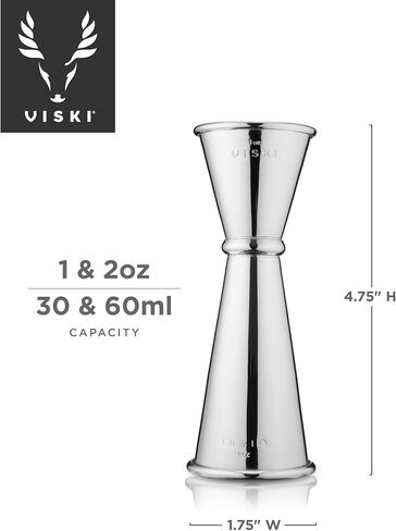 جيجر مزدوج من فيسكي مع قياسات داخلية، جيجر كوكتيل من الفولاذ المقاوم للصدأ، طراز جيجر ياباني، جيجر للنقاة، جيجر 2 أونصة 1 أونصة in Kuwait