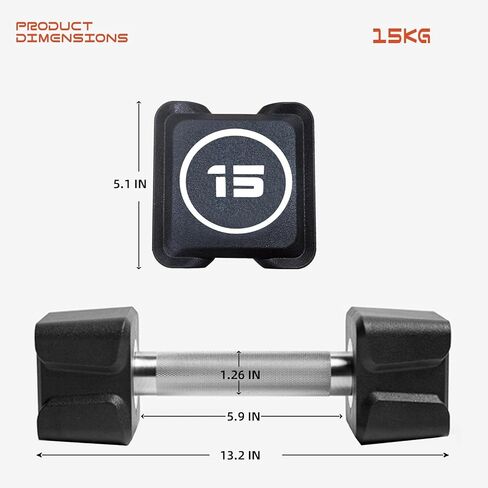 Cast Iron Dumbbells, (5.5LB-22LB) In Pair /(30LB/55LB) Single, Fixed Dumbbell Weights With Pu Coating and Anti-Slip Grip, No Odor in Saudi Arabia