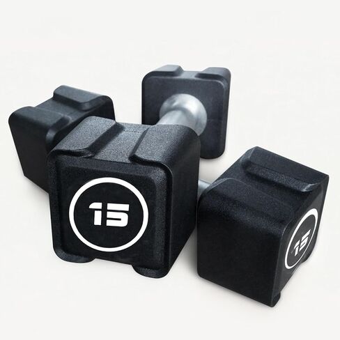 Cast Iron Dumbbells, (5.5LB-22LB) In Pair /(30LB/55LB) Single, Fixed Dumbbell Weights With Pu Coating and Anti-Slip Grip, No Odor in Saudi Arabia