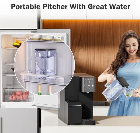 نظام التناضح العكسي لسطح الطاولة من Frizzlife - فلتر مياه قلوي RO WB99 مع إبريق ماء محمول، عناصر معتمدة NSF/ANSI 58، 3.5:1 نقي للتصريف، بدون تركيب، دعم فني بالولايات المتحدة الأمريكية in Kuwait