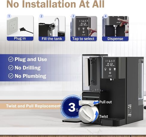 نظام التناضح العكسي لسطح الطاولة من Frizzlife - فلتر مياه قلوي RO WB99 مع إبريق ماء محمول، عناصر معتمدة NSF/ANSI 58، 3.5:1 نقي للتصريف، بدون تركيب، دعم فني بالولايات المتحدة الأمريكية in Kuwait