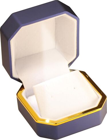 LED Earring Box for Diamond Studs Multiple Use for Necklace Pendant Earrings…Luxury Octagonal Design with Gold Trim LED Jewelry Gift Holder Box for Men for Women (Blue) in Saudi Arabia
