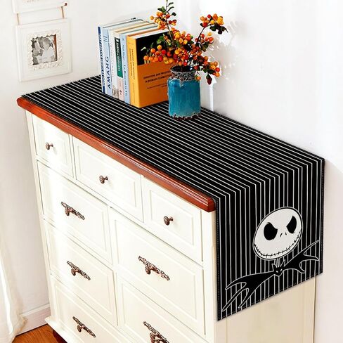 Vohado Nightmare Before Christmas Table Runner Halloween Jack Skellington ديكور حفلات أعياد الميلاد غرفة الطعام ديكور طاولة المطبخ المنزلي (13 بوصة × 72 بوصة) in Kuwait