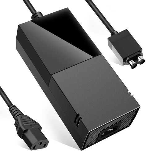 Power Supply Brick for Xbox One, AC Adapter Cable Replacement Kit for Xbox One Console Games, Auto Voltage 100-240V, Black in Saudi Arabia