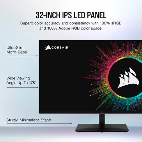 Corsair XENEON 315QHD165 32-Inch QHD IPS Gaming Monitor – 2560 x 1440, 165Hz, 1ms, NVIDIA G-SYNC Compatible, AMD FreeSync Premium, HDR-Ready, DisplayPort 1.4, HDMI 2.0, USB 3.0 – Black in Saudi Arabia
