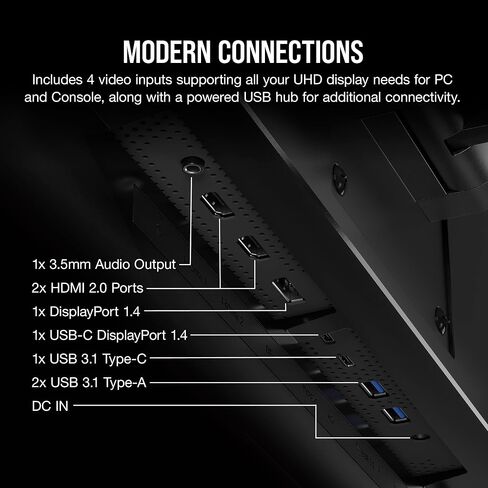 Corsair XENEON 315QHD165 32-Inch QHD IPS Gaming Monitor – 2560 x 1440, 165Hz, 1ms, NVIDIA G-SYNC Compatible, AMD FreeSync Premium, HDR-Ready, DisplayPort 1.4, HDMI 2.0, USB 3.0 – Black in Saudi Arabia