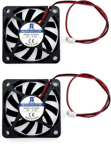 JZK 2PCS 60 x 60 x 10 mm 2pin DC 12V Mini Silent Cooling Fan with Wires, 6010 Small Quiet Cooling Fan 60mm, 6cm Miniature brushless DC Fan 12V, 3D Printer Fan with Cable, heatsink Fan in Saudi Arabia