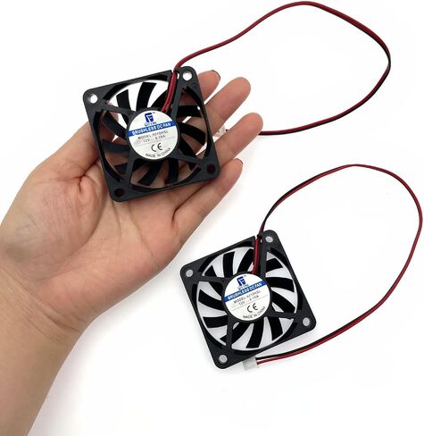 JZK 2PCS 60 x 60 x 10 mm 2pin DC 12V Mini Silent Cooling Fan with Wires, 6010 Small Quiet Cooling Fan 60mm, 6cm Miniature brushless DC Fan 12V, 3D Printer Fan with Cable, heatsink Fan in Saudi Arabia