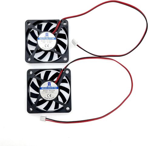 JZK 2PCS 60 x 60 x 10 mm 2pin DC 12V Mini Silent Cooling Fan with Wires, 6010 Small Quiet Cooling Fan 60mm, 6cm Miniature brushless DC Fan 12V, 3D Printer Fan with Cable, heatsink Fan in Saudi Arabia