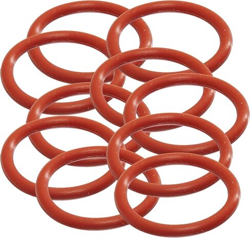 143 Silicone O-Ring, 70A Durometer, Red, 2-7/16" ID, 2-5/8" OD, 3/32" Width (Pack of 10) in Kuwait
