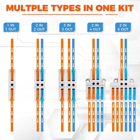 84PCS Lever Wire Connectors kit, Electrical Lever Wire Connectors Assortment Pack kit for Quick Connect, pushin Compact Splicing Electrical Connectors for Wiring 28-12 AWG in Saudi Arabia