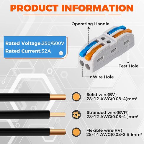 84PCS Lever Wire Connectors kit, Electrical Lever Wire Connectors Assortment Pack kit for Quick Connect, pushin Compact Splicing Electrical Connectors for Wiring 28-12 AWG in Saudi Arabia