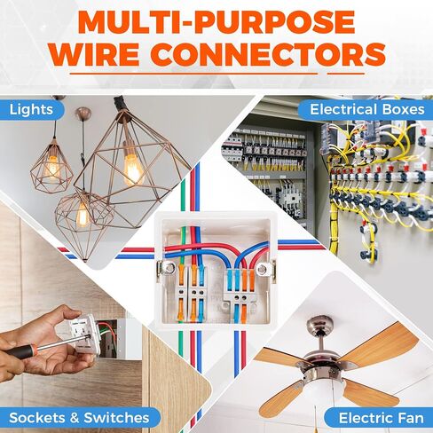 84PCS Lever Wire Connectors kit, Electrical Lever Wire Connectors Assortment Pack kit for Quick Connect, pushin Compact Splicing Electrical Connectors for Wiring 28-12 AWG in Saudi Arabia