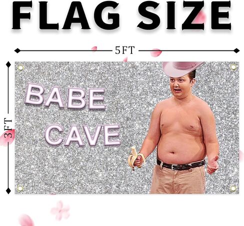 Generic Gibby Babe Cave نسيج مضحك نسيج 3x5 أقدام أعلام مضحكة للغرفة رجل دائم كهف جدار العلم مع الحلقات النحاسية لديكور غرفة النوم الكلية، في الهواء الطلق، والحفلات in Saudi Arabia