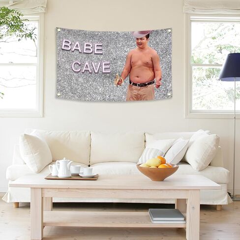 Generic Gibby Babe Cave نسيج مضحك نسيج 3x5 أقدام أعلام مضحكة للغرفة رجل دائم كهف جدار العلم مع الحلقات النحاسية لديكور غرفة النوم الكلية، في الهواء الطلق، والحفلات in Saudi Arabia