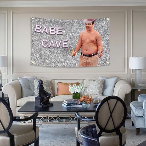 Generic Gibby Babe Cave نسيج مضحك نسيج 3x5 أقدام أعلام مضحكة للغرفة رجل دائم كهف جدار العلم مع الحلقات النحاسية لديكور غرفة النوم الكلية، في الهواء الطلق، والحفلات in Saudi Arabia