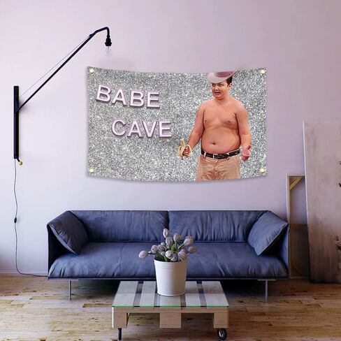 Generic Gibby Babe Cave نسيج مضحك نسيج 3x5 أقدام أعلام مضحكة للغرفة رجل دائم كهف جدار العلم مع الحلقات النحاسية لديكور غرفة النوم الكلية، في الهواء الطلق، والحفلات in Saudi Arabia