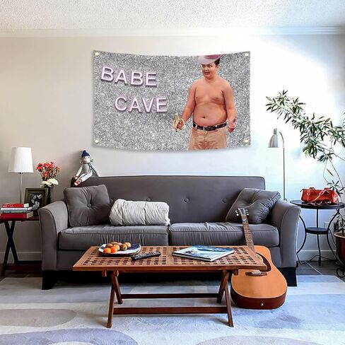 Generic Gibby Babe Cave نسيج مضحك نسيج 3x5 أقدام أعلام مضحكة للغرفة رجل دائم كهف جدار العلم مع الحلقات النحاسية لديكور غرفة النوم الكلية، في الهواء الطلق، والحفلات in Saudi Arabia
