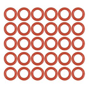 [30 Pcs] Silicone O-Rings Red 6mm OD 4mm ID 1 mm Width, Metric VMQ Sealing Gasket for Cup Lids, Coffee Maker, Brewing Fitting, Washer, Filter, Pump, Plumbing, Hose, Gauge, Auto, Machine
