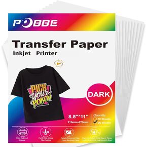 Heat Transfer Paper for Fabric 8.5" x 11" - 10 Sheets, Printable Iron on Transfer Vinyl Paper, with 2 Sheets Teflon Paper Light 10 PCS