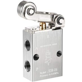 uxcell 2 Position 3 Way 1/8" PT Manual Hand Pull Pneumatic Solenoid Mechanical Valve,S3R-06