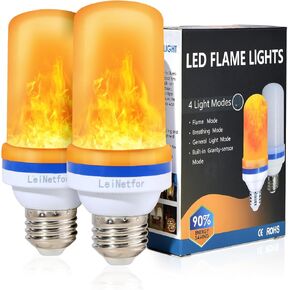 Smaller LED Purple Flame Light Bulbs -3W Christmas Flickering Light Bulbs with Gravity Sensing, E26 Base Christmas Purple Light Bulb Outdoor, Vintage Flame Bulbs (2 Pack)