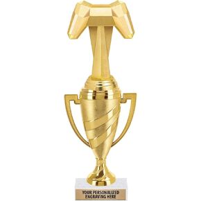 Crown Awards Video Games Trophy, 10" Gold Cup Video Games Trophies with Engraving Included