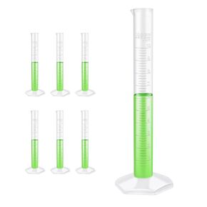 Plastic Graduated Measuring Cylinder Set, 3 Sizes 10ml 50ml and 100ml, PP Material with Hexagonal Base and Blue Printed Graduation, 4099.0015.1.