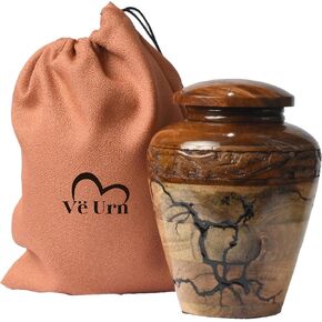 Wooden Cremation Urns for Human Ashes, Funeral Memorial Urn, Small Keepsake (30 Cu in)