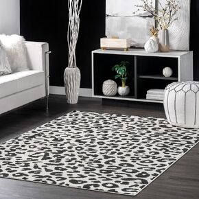 nuLOOM Annette Modern Leopard Print Area Rug, 4x6, Dark Grey
