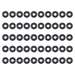 MECCANIXITY FKM O-Ring 0.63" OD 0.51" ID 1/16" Width Fluorine Rubber Sealing Gasket Washer 75A Seal O Rings for Engines Industrial Plumbing, Black, Pack of 50
