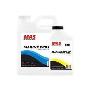 Marine Epoxy Resin Kit, 5:1 Total High Performance Resin and Hardener, Fiberglass Repair Kit and Wood Repair Kit, Perfect for Boats (Quart, Slow) with Cups and Pumps