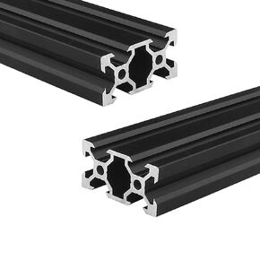 2040 Aluminum Extrusion 47.24 inch / 1200mm Length V Slot Black 2 Pack, Extruded Aluminum 20mm x 40mm 20 Series V Type Profiles Anodized European Standard Linear Rail Frame 2Pcs