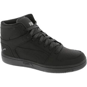 PUMA Men's Rebound Layup Sneaker, Wide-Nubuck Black Black-Cool Dark Gray, 8.5