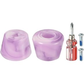 PATIKIL Roller Skate Toe Stops with Screwdriver, 1 Pair 82A Rubber Brake Stoppers Block for Roller Skate Accessories Replacement, Mixed Purple White
