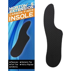 Morton's Extension Orthotic Rigid Carbon Fiber Insole Insert for Men Women for Morton's Toe Turf Toe Hallux Rigidus Arthritis Limitus (1 Pc, 9.65" / 245mm - Men's 7 / Women's Size 8)